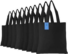 img 1 attached to 🛍️ Simpli-Magic: 12-Pack Black Canvas Tote Bags for Crafts, Shopping, Groceries & More