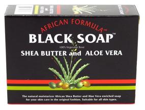 img 1 attached to Revitalizing African Black Soap Bundle: 6-Pack of 3.5oz Shea Butter & Aloe Vera Bars (103ml) - High Quality African Formula