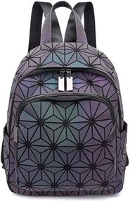 img 4 attached to Geometric Backpack Backpacks Holographic Reflective Women's Handbags & Wallets for Fashion Backpacks