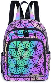 img 3 attached to Geometric Backpack Backpacks Holographic Reflective Women's Handbags & Wallets for Fashion Backpacks