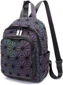 img 1 attached to Geometric Backpack Backpacks Holographic Reflective Women's Handbags & Wallets for Fashion Backpacks