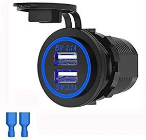 img 4 attached to 💦 Waterproof 12V Dual USB Charger Socket Power Outlet with Blue LED Indicator Light, Dual Charging Ports for Car, RV, Boat, Marine, Motorcycle, Mobile - Linkstyle 4.2A