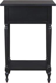 img 1 attached to 🏺 Stylish Vintage Casual End Table by Ashley Juinville - 1 Drawer Accent, Black