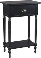 🏺 stylish vintage casual end table by ashley juinville - 1 drawer accent, black logo