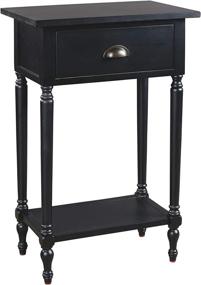 img 4 attached to 🏺 Stylish Vintage Casual End Table by Ashley Juinville - 1 Drawer Accent, Black