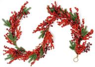 enhance your holiday décor with craftmore newbury pine and red berry garland 72&#34; логотип