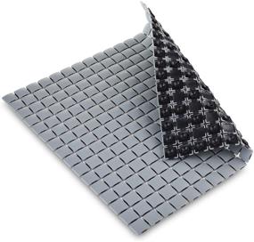 img 3 attached to 🛁 Non Slip Bathtub Mat, Square Shower Stall Mat with Suction Cups and Drain Holes - 21.2X 21.2 Inch (Gray)