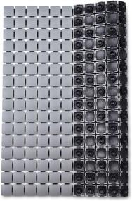 img 2 attached to 🛁 Non Slip Bathtub Mat, Square Shower Stall Mat with Suction Cups and Drain Holes - 21.2X 21.2 Inch (Gray)