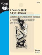 🧷 dritz 93-65 sew on hook & eye closures nickel 5/8-inch, 4-piece: secure and stylish fastening option for garments logo