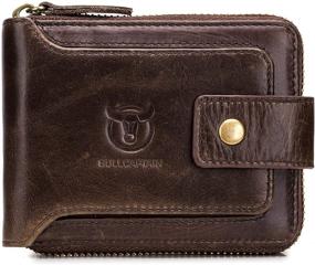 img 4 attached to BULLCAPTAIN Men's ID Genuine Leather Wallet with Multiple Card Slots – Stylish and Functional Accessories