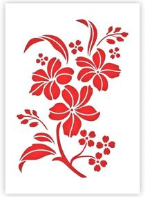 img 4 attached to 🌸 QBIX Flower Stencil - A5 Reusable Stencil for Painting, Baking, Crafts, Wall Décor, Furniture - Flower & Leaves Design - Kid-Friendly