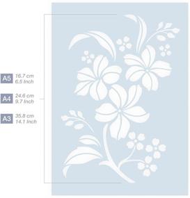 img 3 attached to 🌸 QBIX Flower Stencil - A5 Reusable Stencil for Painting, Baking, Crafts, Wall Décor, Furniture - Flower & Leaves Design - Kid-Friendly