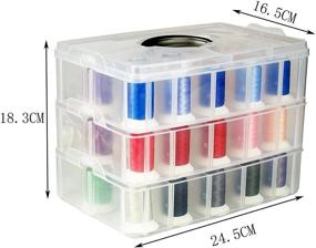 img 2 attached to 🧵 Simthread Polyester Machine Embroidery Thread Set - 63 Colors with Plastic Storage Box for Sewing Machines & Embroidery