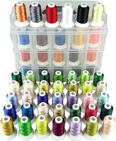 img 3 attached to 🧵 Simthread Polyester Machine Embroidery Thread Set - 63 Colors with Plastic Storage Box for Sewing Machines & Embroidery