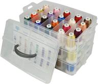 🧵 simthread polyester machine embroidery thread set - 63 colors with plastic storage box for sewing machines & embroidery logo