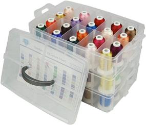 img 4 attached to 🧵 Simthread Polyester Machine Embroidery Thread Set - 63 Colors with Plastic Storage Box for Sewing Machines & Embroidery