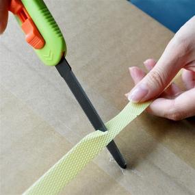 img 1 attached to 📦 КАНАРЕЙКА Большой лезвийный нож для картонных коробок - резак с регулируемым лезвием и механизмом безопасности, изготовленный в Японии, зеленый.