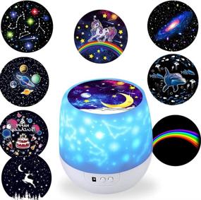 img 1 attached to Kid's Star Night Light Projector, Constellation Galaxy Projector for Kids, Unicorn USB Night Light, 360 Degree Rotating Projection Lamp for Boys and Girls