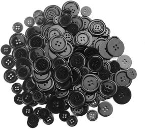 img 3 attached to 🧵 YIZIQSS 200 PCS Resin Sewing Buttons - Round Craft Buttons with 4 Holes - Ideal for Sewing, Scrapbooking, and DIY Crafts - Sizes 15mm, 20mm, 25mm (Black, Small Medium Large)