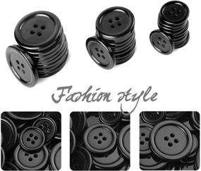 img 2 attached to 🧵 YIZIQSS 200 PCS Resin Sewing Buttons - Round Craft Buttons with 4 Holes - Ideal for Sewing, Scrapbooking, and DIY Crafts - Sizes 15mm, 20mm, 25mm (Black, Small Medium Large)