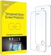 📱 jetech tempered glass screen protector for iphone se 2016 (not for 2020), iphone 5s, iphone 5c, and iphone 5 - 2-pack film logo