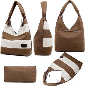 img 1 attached to 👜 Fashionable Hiigoo Stitching Shoulder Shopping Handbags for Women: Trendy Handbags & Wallets