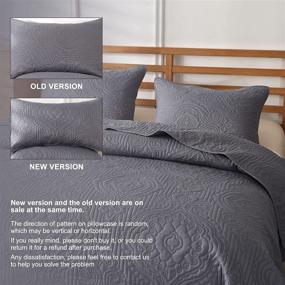 img 2 attached to 🛌 ENJOHOS 3PCs Oversize Bedspread King: Reversible & Luxurious Quilt Coverlet for King/Cal King Bed - Grey