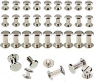 enenes chicago screw 90 sets - screw post 3 sizes (1/4, 3/8, 1/2 inch) - belt screws for leather decoration, bookbinding, and crafts - silver logo