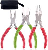 🔧 rustark 3-piece jewelry tool set: bent nose pliers, nylon jaw pliers, 60-step bail making pliers kit with case - ideal for beading, looping, wire shaping, and diy crafts logo