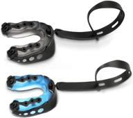 🥊 2 pack mouth guard with strap - professional sports mouthguard for boxing, jujitsu, mma, football, basketball, hockey, karate, rugby - moldable braces teeth protector logo