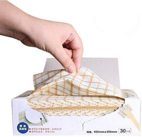 img 3 attached to 🧼 Sioniour Disposable Cleaning Towels - Nonstick Fiber, Reusable Household Kitchen Cleaning Cloths, Wiping Rags, Placemats - Absorbent, Quick-Drying - Box of 30 Pcs