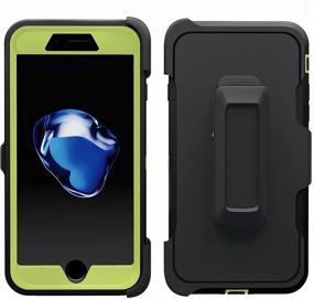 img 1 attached to 📱 Shockproof iPhone 7/8 Plus Case - ToughBox Armor Series (Black/Lime) with Screen Protector, Holster & Belt Clip - Compatible with OtterBox Defender Clip