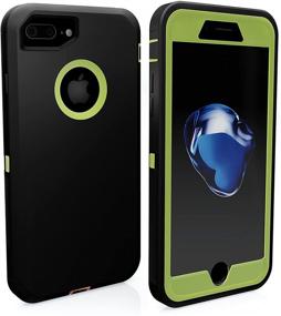 img 2 attached to 📱 Shockproof iPhone 7/8 Plus Case - ToughBox Armor Series (Black/Lime) with Screen Protector, Holster & Belt Clip - Compatible with OtterBox Defender Clip