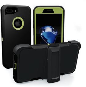 img 4 attached to 📱 Shockproof iPhone 7/8 Plus Case - ToughBox Armor Series (Black/Lime) with Screen Protector, Holster & Belt Clip - Compatible with OtterBox Defender Clip