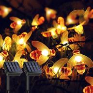 🐝 liyuanq solar bee fairy lights: waterproof outdoor string lights for garden, patio, and yard - 2 pack 30 led solar lights with 8 modes & copper wire - perfect for party, wedding & bedroom décor (warm white) логотип