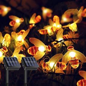 img 4 attached to 🐝 LiyuanQ Solar Bee Fairy Lights: Waterproof Outdoor String Lights for Garden, Patio, and Yard - 2 Pack 30 LED Solar Lights with 8 Modes & Copper Wire - Perfect for Party, Wedding & Bedroom Décor (Warm White)