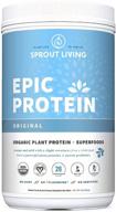 🌱 epic protein: original unflavored plant-based protein & superfoods powder - organic, vegan, non-dairy, non-gmo, gluten-free, sugar-free, perfect keto drink mix (2 lb) logo