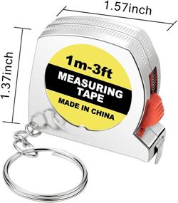 img 3 attached to 📏 Functional Mini Retractable Tape Measure Keychains with Slide Lock - Set of 10 - Ideal for Birthday Party Favors and Everyday Use - 1m/3ft Tape Measure Length