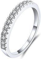 exquisite 18k moissanite eternity ring - 0.6 ct d color vvs1 clarity, platinum plated silver. perfect as moissanite diamond engagement, promise, anniversary, or birthday gift for women. logo