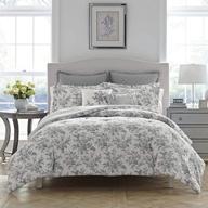 🛏️ laura ashley home annalise collection comforter set - all season bedding, luxury ultra soft, stylish delicate design for home decor, king size, shadow grey logo