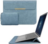 💻 towooz 13-inch laptop sleeve with pouch - compatible with macbook air/pro, ipad pro, dell xps 13, surface pro x – dark blue logo