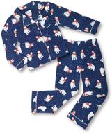 ✨ warm and stylish: pajamagram big boys fleece button-front pajama set logo