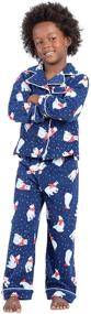 img 3 attached to ✨ Warm and Stylish: PajamaGram Big Boys Fleece Button-Front Pajama Set