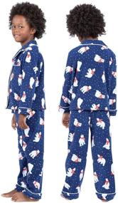 img 2 attached to ✨ Warm and Stylish: PajamaGram Big Boys Fleece Button-Front Pajama Set