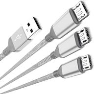 micro usb charger cable 3-pack (3 computer accessories & peripherals in cables & interconnects logo