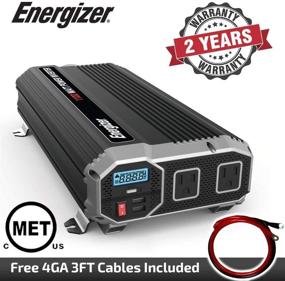 img 3 attached to 🔋 Energizer 1100W Power Inverter, Modified Sine Wave Car Inverter, 12V to 110V, 2 AC Outlets, 2 USB Ports 2.4A Each, DC to AC Converter, Battery Cables Included – UL Certified/Certification by METLab