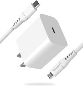 img 4 attached to 🔌 [Сертифицировано Apple MFi] Быстрая зарядка iPhone – LALANA 20W Тип-С сетевой зарядный адаптер с кабелем Lightning и кабелем для быстрой зарядки USB-C – Совместимо с iPhone 12/11/XS/XR/X 8/SE/iPad/AirPods