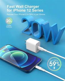 img 3 attached to 🔌 [Сертифицировано Apple MFi] Быстрая зарядка iPhone – LALANA 20W Тип-С сетевой зарядный адаптер с кабелем Lightning и кабелем для быстрой зарядки USB-C – Совместимо с iPhone 12/11/XS/XR/X 8/SE/iPad/AirPods