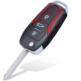 img 1 attached to Enhanced Performance: Keyecu Red Flip Remote Key with 315MHz 4D63 80 BIT Chip for Ford Mercury Lincoln FCC: CWTWB1U212, CWTWB1U331, GQ43VT11T, CWTWB1U345