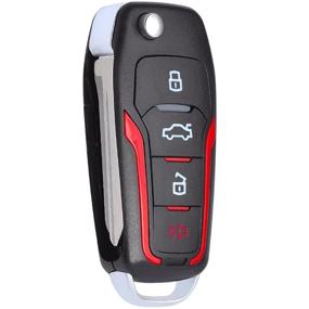 img 3 attached to Enhanced Performance: Keyecu Red Flip Remote Key with 315MHz 4D63 80 BIT Chip for Ford Mercury Lincoln FCC: CWTWB1U212, CWTWB1U331, GQ43VT11T, CWTWB1U345